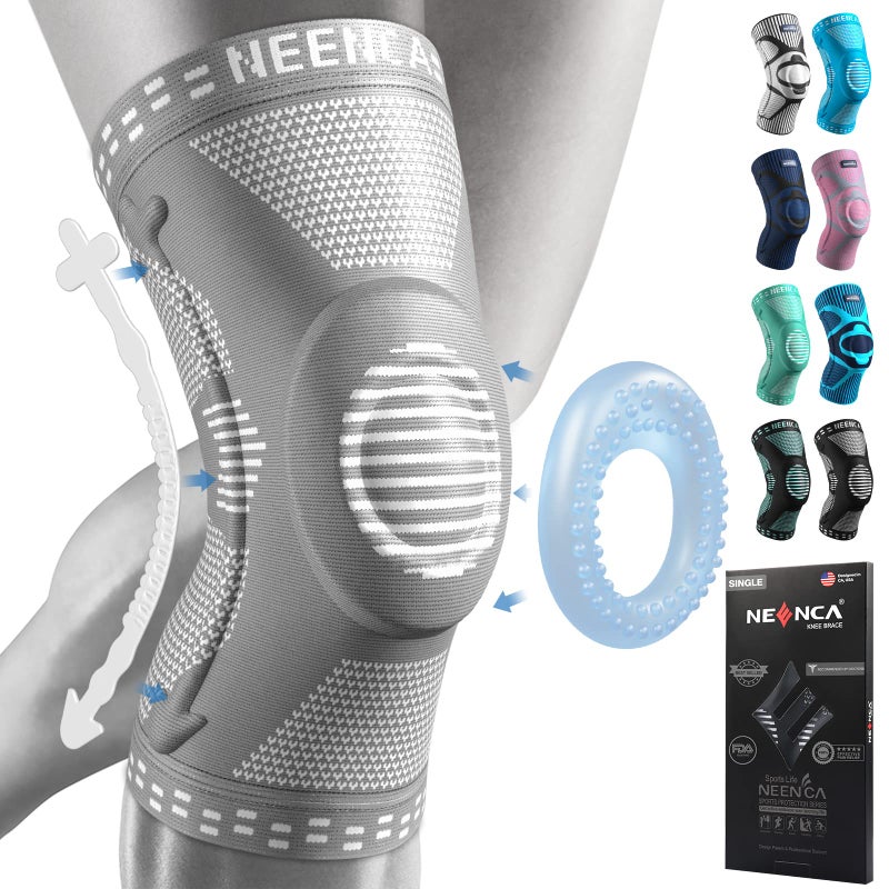 NEENCA Professional Knee Brace for WomenMen Knee Support with Patella Pad Side Stabilizers Compression Knee Sleeve for Knee Joint Pain Meniscus Tear ACL PCL Runner Workout FSAHSA Approved